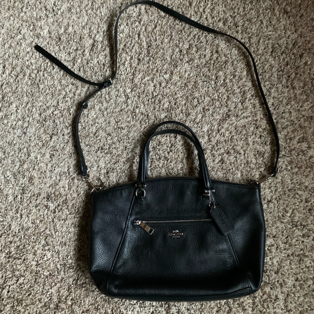 Coach medium size, 2 handle satchel with detachable, adjustable crossbody strap